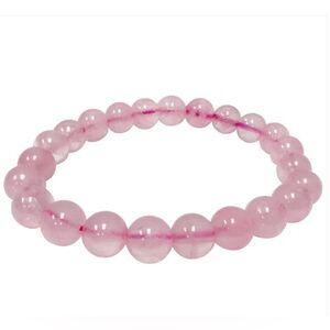 8mm Rose Quartz Crystal Stretch Bead Bracelet